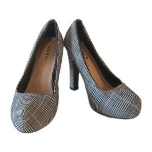 Torrid Women's Plaid Black And White 5" Heels Size 8.5